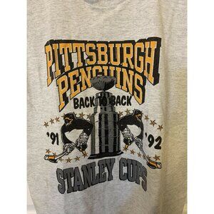Vintage Pittsburgh Penguins 91 92 Back To Back Stanley Cups‎ T Shirt Sz S Rare